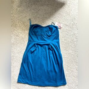Urban Outfitters- Silence + Noise Blue strapless mini dress